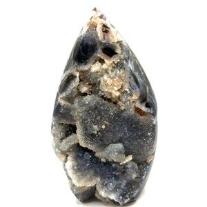 Black Sphalerite Crystal Flame Point Carving 4”